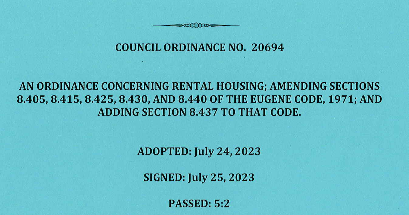 City of Eugene Phase II Renter Protections
